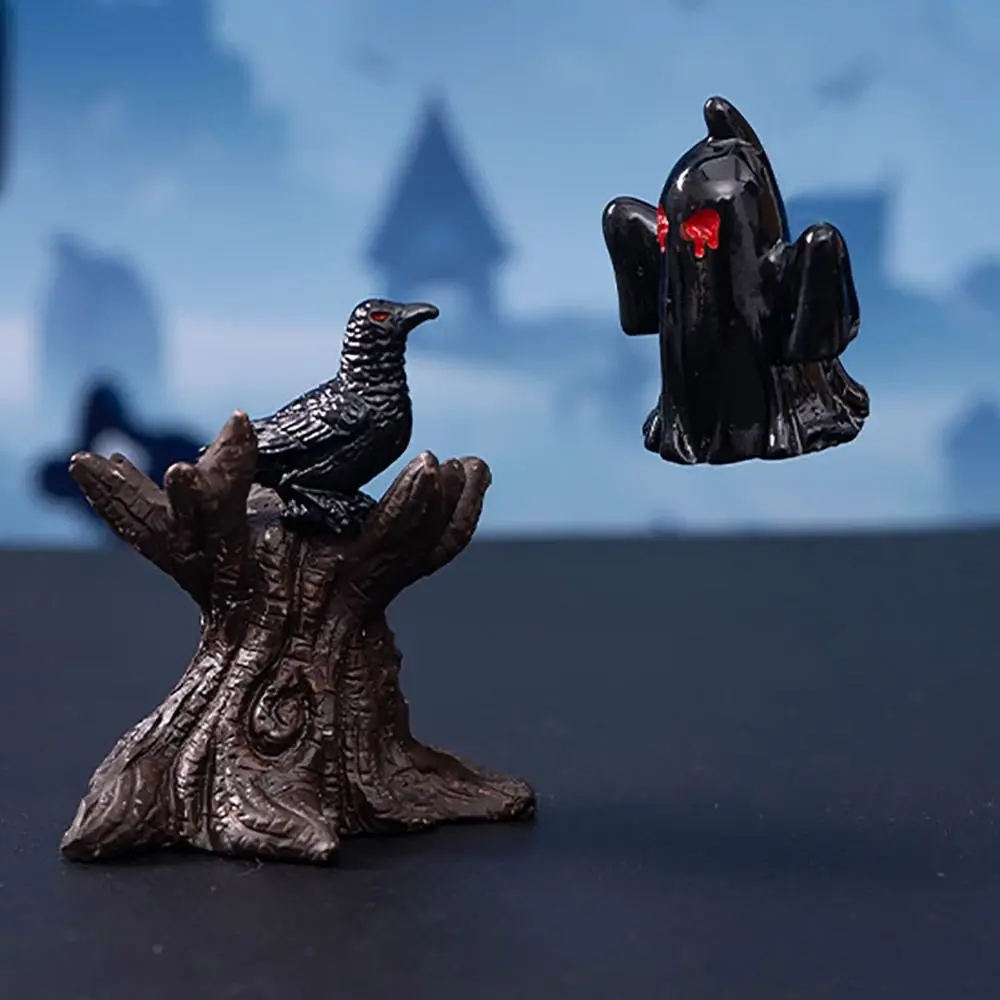 تمثال مصغر للهاليان ، راتنج صغير ، منظر طبيعي صغير ، عظام ، جمجمة ، تابوت ، منزل ، كرسي ، كرتون ، مخيف ، شبح ، تمثال ، زينة حفلات