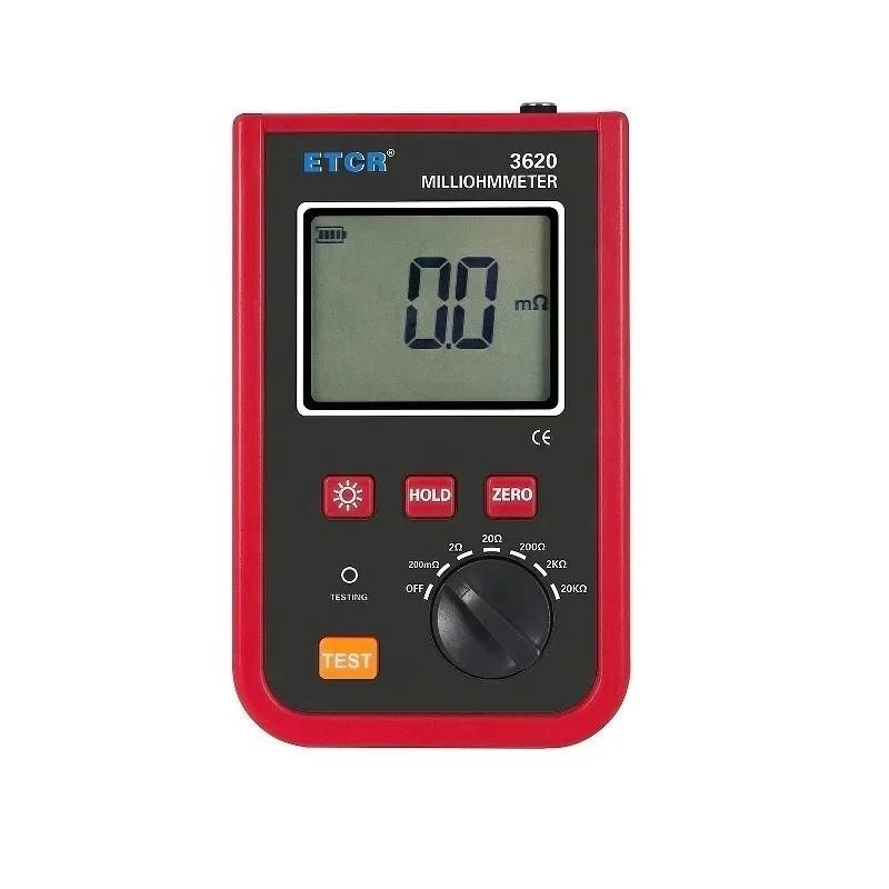 ETCR3620 Portable Milliohmmeter DC Low Value Resistance Tester 1.2A 20kΩ Precision 4-wire Method AC/DC 2 Channel Detector