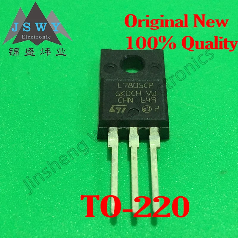 L7805CP Plástico Inserido TO-220F Triode 7805 Transistor, Brand New e Good Quality, 1 a 50Pcs Frete Grátis