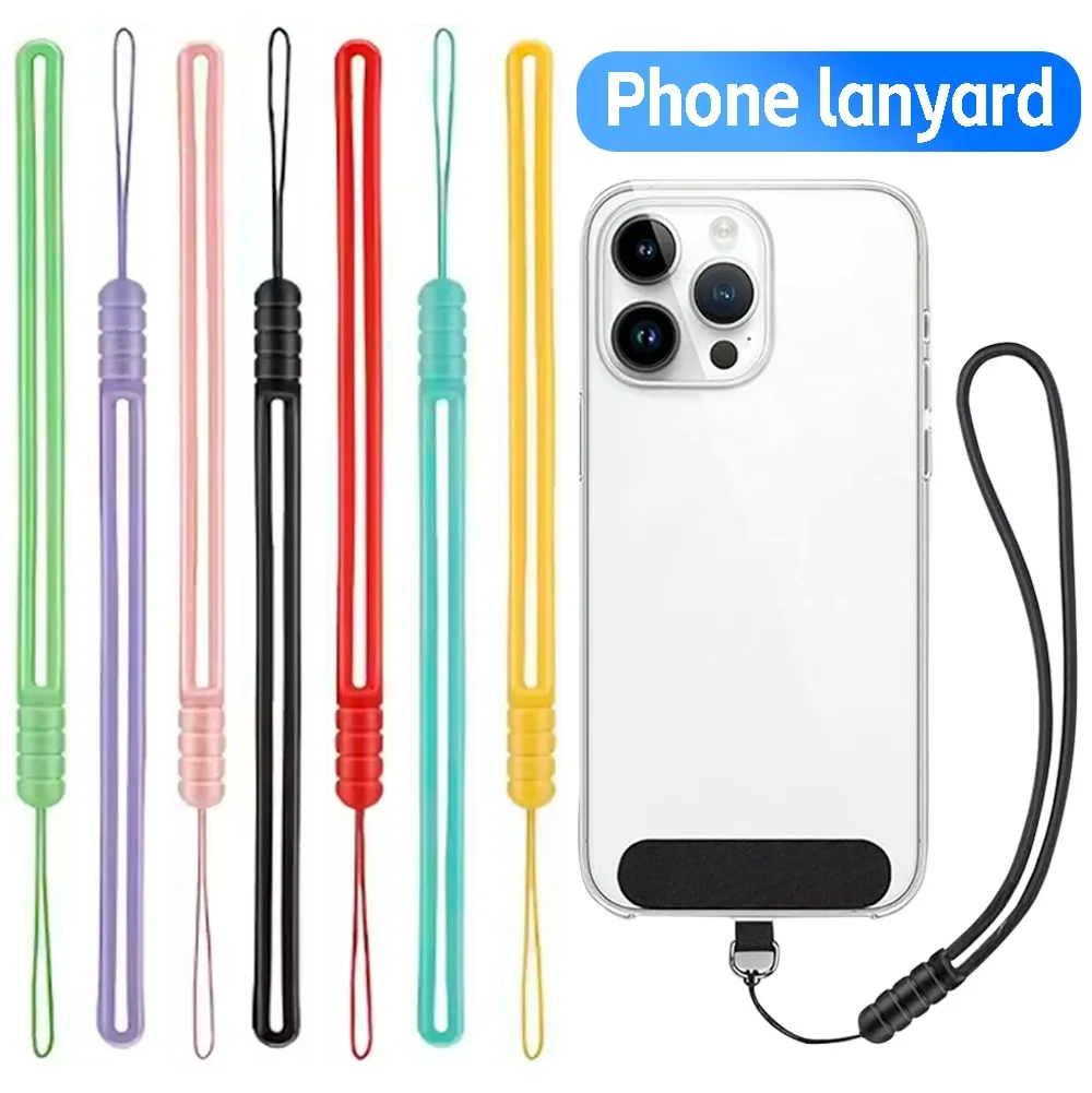 5-1PCS Phone Strap Portable Hand Wrist Lanyard Chain ID Card Keys Cord Keychain Silicone Wrist Straps for Samsung Xiaomi Huawei