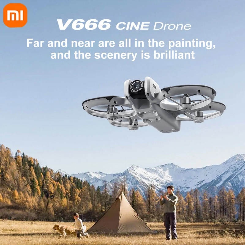Xiaomi V666 جهاز تعقب جوي صغير بدون طيار 8K HD قابل للطي ذكي لتجنب العوائق شاشة التحكم عن بعد محرك بدون فرشاة نظام تحديد المواقع بدون طيار