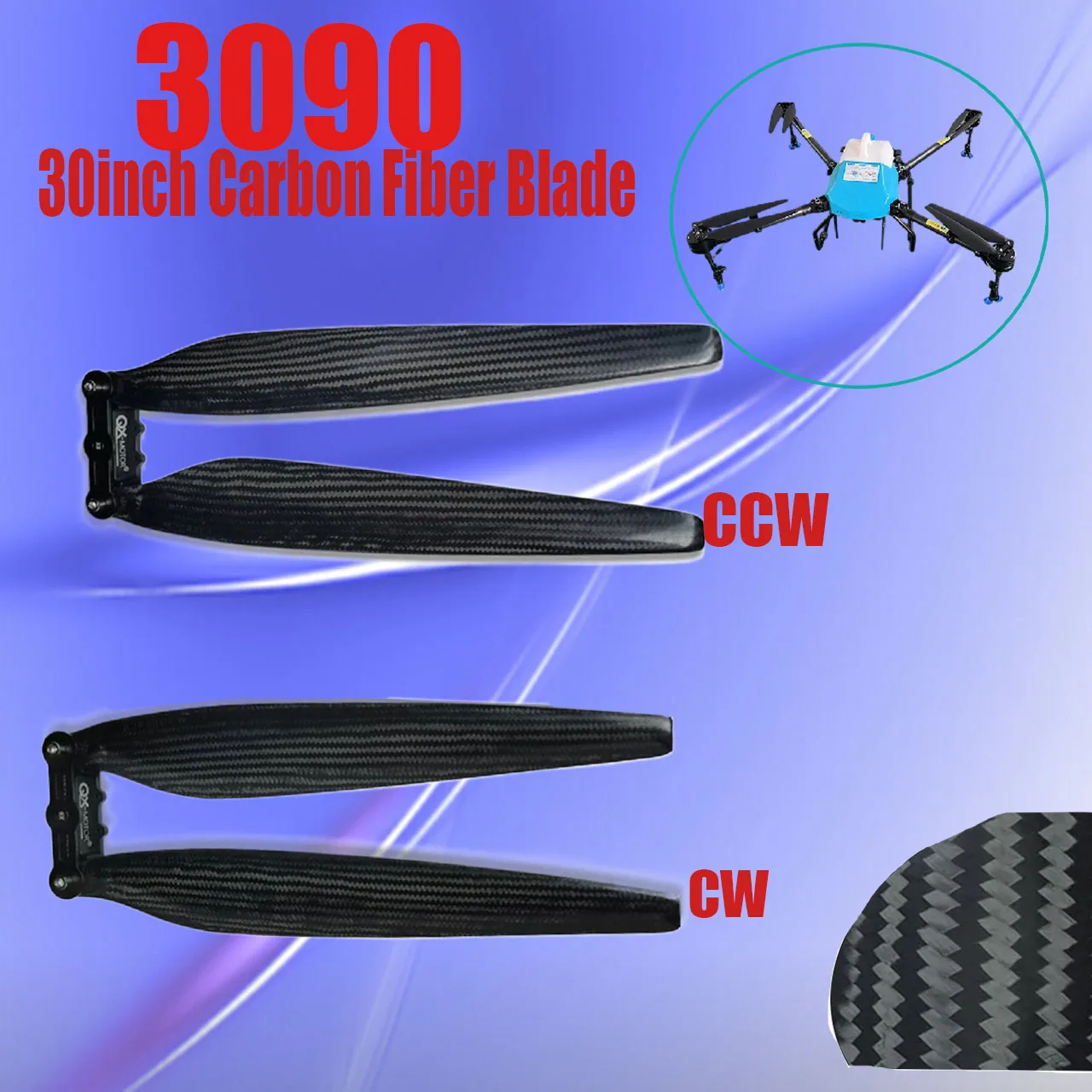 

30inch CW CCW QX-MOTOR 3090 Carbon Fiber Folding Propeller Props Blades For Plant Protection Machine Large Multi-axis Motor