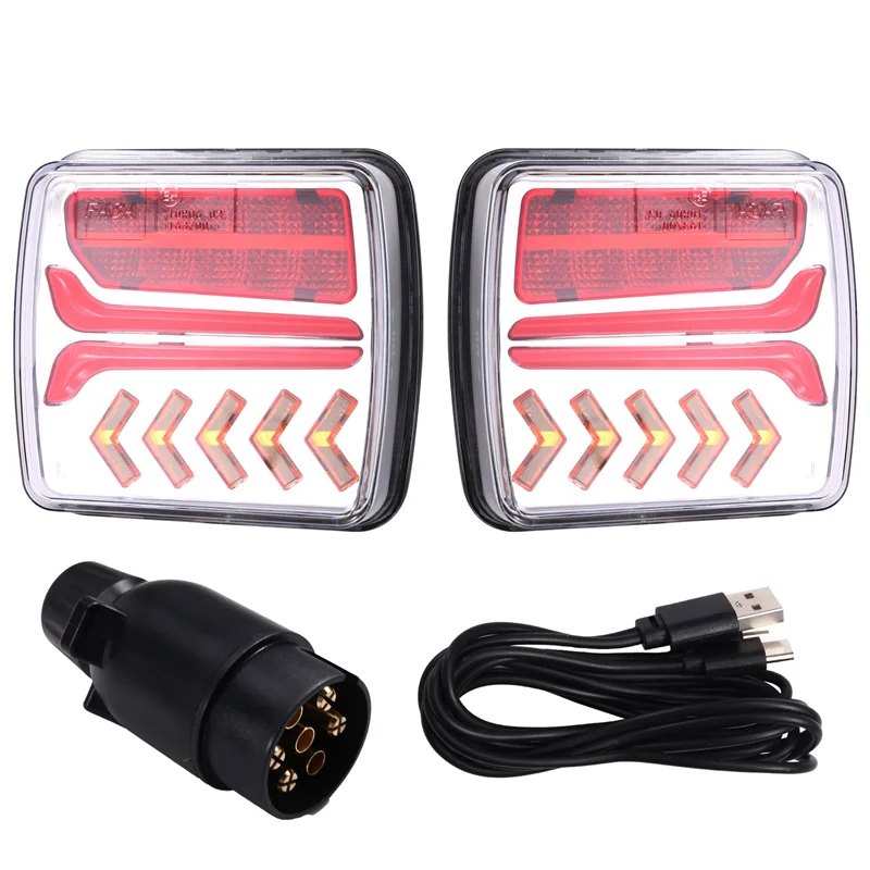 

Задний фонарь для прицепа, 12 В, 24 В, беспроводной магнитный светодиодный стоп-сигнал, сигнальная лампа, 1 комплект для грузовика на колесах, каравана, грузовика