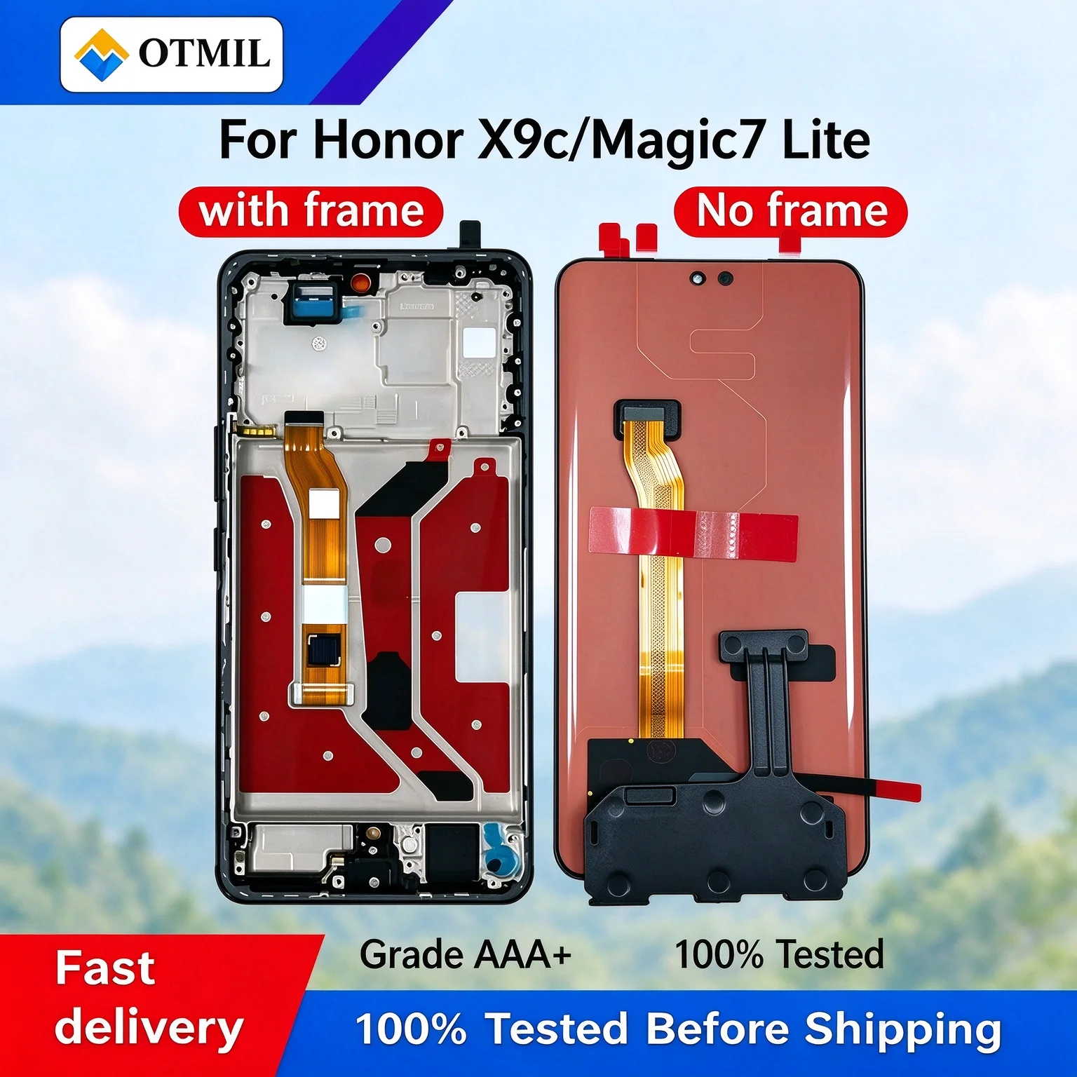 AMOLED LCD For Honor Magic7 Lite BRP-NX1 / X9c / X60 Pro Display Touch Screen Digitizer Assembly With Frame 100% Pre-tested