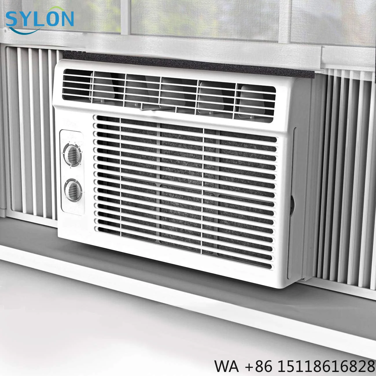 Sylon Brand R32 7000Btu  110V/ 220V 50/60Hz Remote/ Mechanical White WIFI Window Air Conditioner