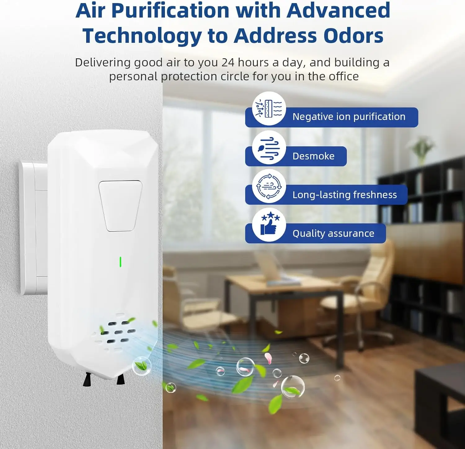 EU/US Plug-in Air Purifier Negative Ion Generator Smoke Remover Air Cleaner for Home Office