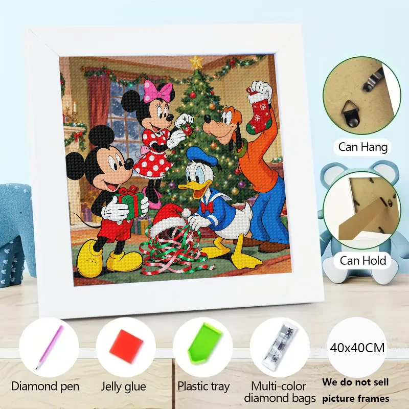 

1 шт., 5D полный дрель, набор для алмазной живописи, Дисней Микки Маус, Минни Дональд Дак Гуфи, Рождественский праздник, праздничная сцена, сделай сам, Rh