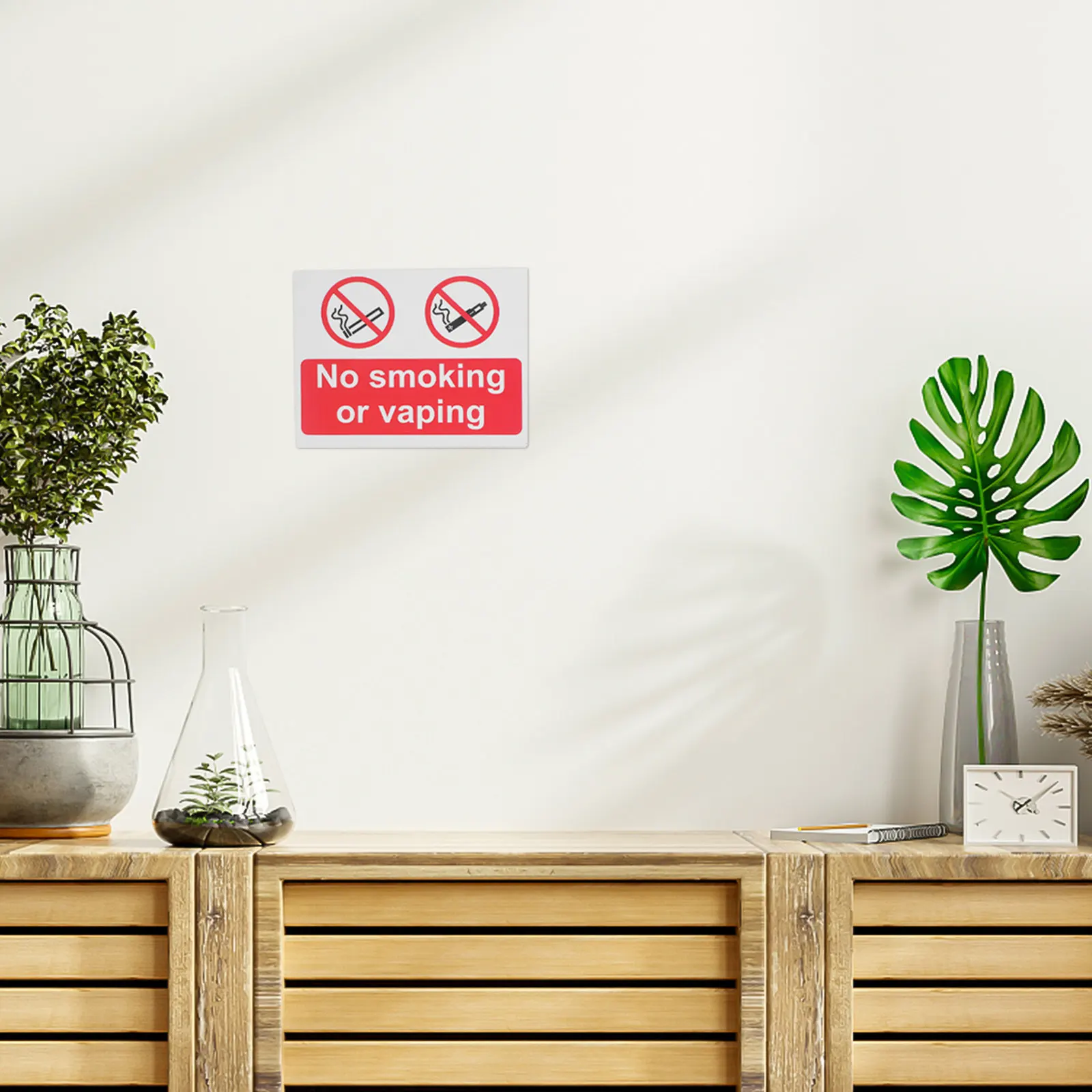 5Pcs No Smoking Stickers Self Adhesive Durable Paper Decals for Hotel Restaurant Office Public Safety Reminder Signs