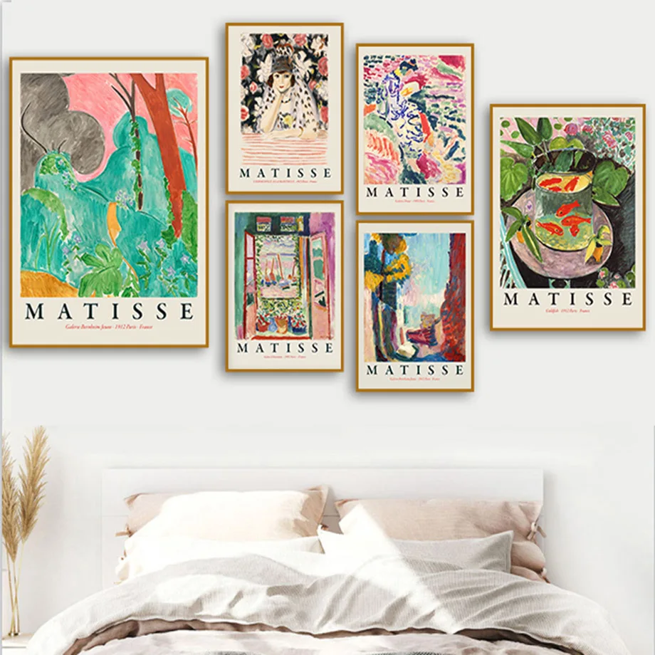 Matisse Retro Abstract Landscape Posters and Prints Wall Art Vintage Canvas Painting Wall Pictures for Living Room Home Decor