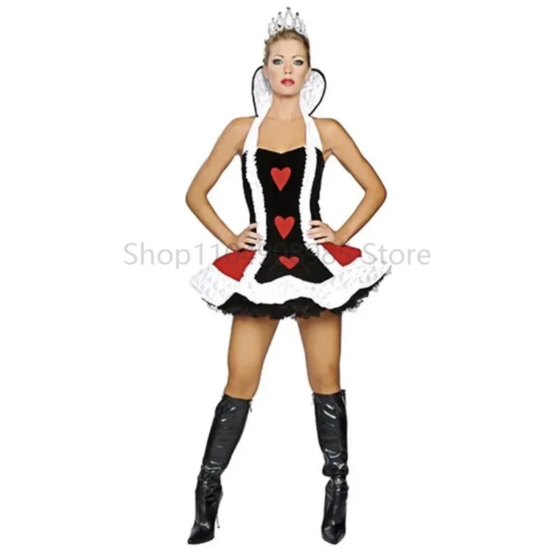 

Adult Women Sexy Red Queen Cosplay Dress Halloween Party Masquerade Vampire Devil Queen Fancy Costume