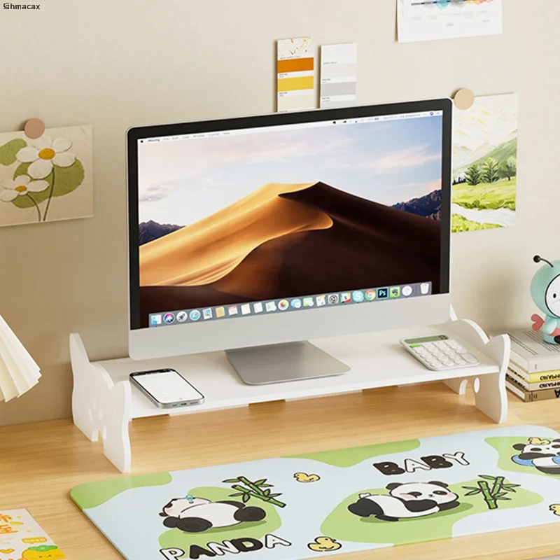 Office Desktop Stand, Elevated Monitor Holder Rack, Reduce Neck Strain for Game & Work