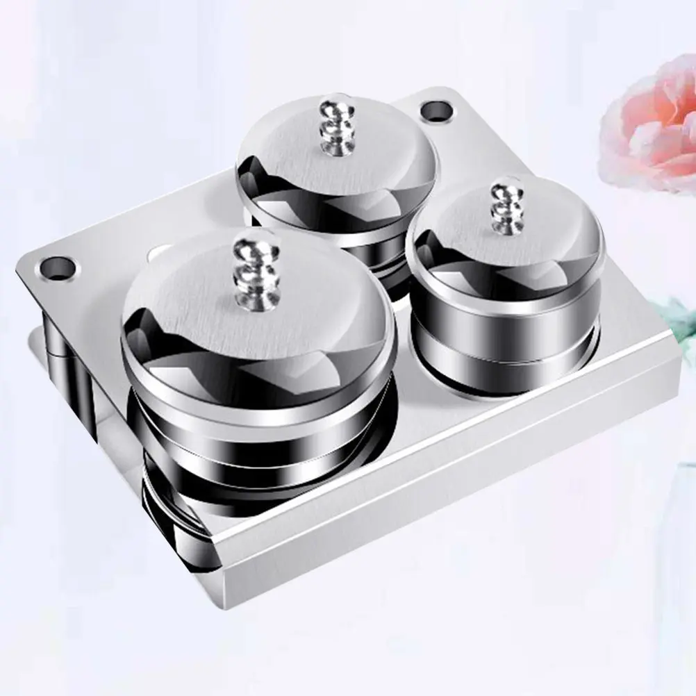 

3Pcs Crystal Liquid Powder Container Shiny Stainless Steel Nail Jars for Professional Nail Art Use Portable Mini Cup for Powder