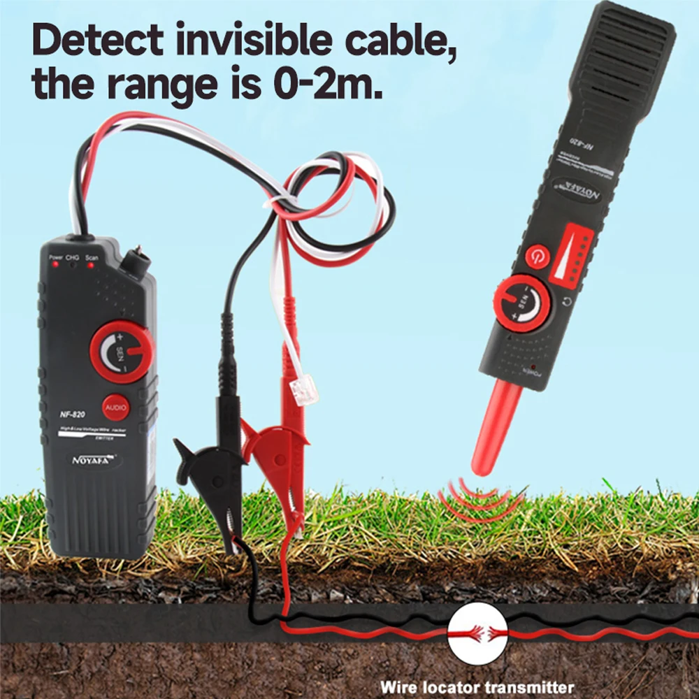 Noyafa-Metro Cable Tracker, alta e baixa tensão Wire Tracker, Anti-interferência, Cable Locator, Network Line Finder