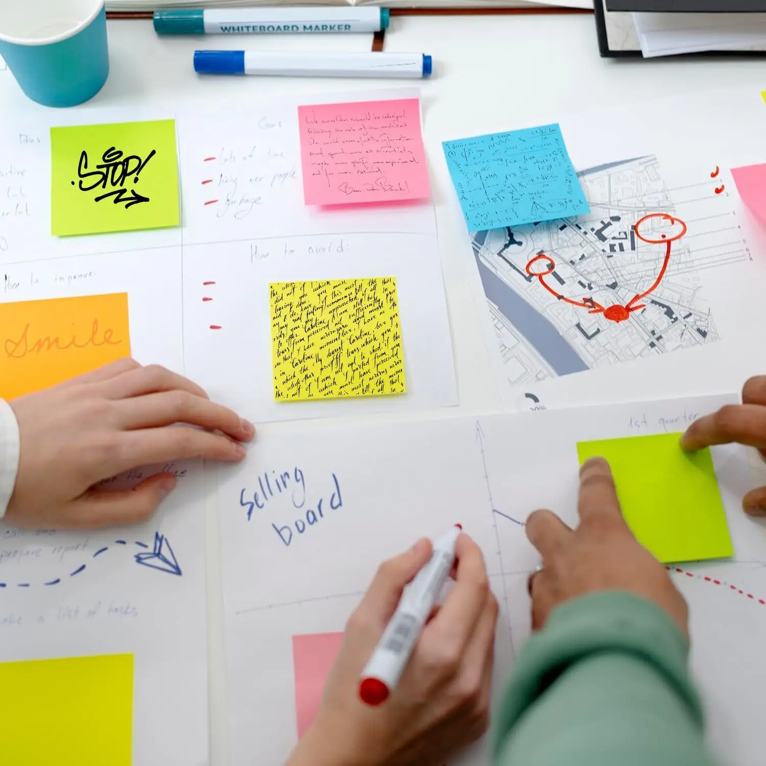 Sticky Notes 3x3 4Pack Sticky Pads 100 Sheet/Pad Bulk Sticky Note Pads Multicolor Self-Sticky Notes Pad Teacher Classroom