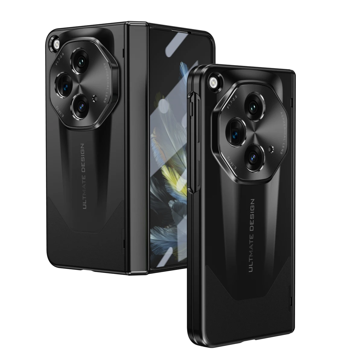 Image of Hülle für OnePlus Open Case, matt, Anti-Fingerprint, 360-Grad-Vollschutz, Linsen-Scharnierschutz, integrierter Film, stoßfeste Handyhülle