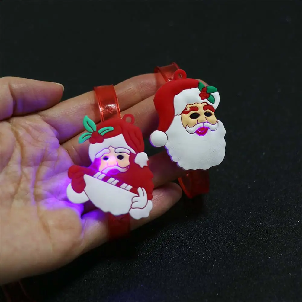 

3PCS Plastic LED Light Up Bracelets Adjustable Glowing Effect Glowing Wristbands Cartoon Glowing Bracelets Christmas Celebration