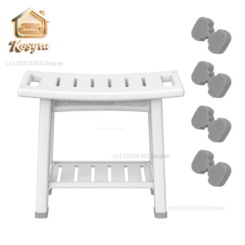 1PC Shower Stool Shower Bench Stool With Storage Shelf Household Waterproof Bathroom Spa Shower Seat Stool For Bathroom Home Use
