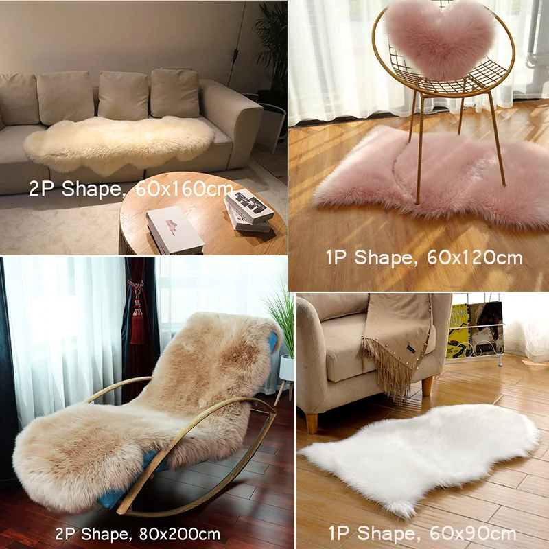 White Faux Fur Area Rug 5