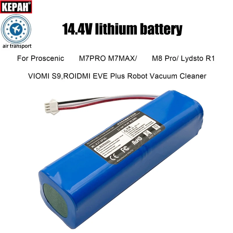 14.4V Original new Li-ion Battery For Lydsto R1,Roidmi Eve Plus ,VIOMI S9 Proscenic M7 MAX, M7 Pro,M8 Pro,U6,Vacuum Cleaner