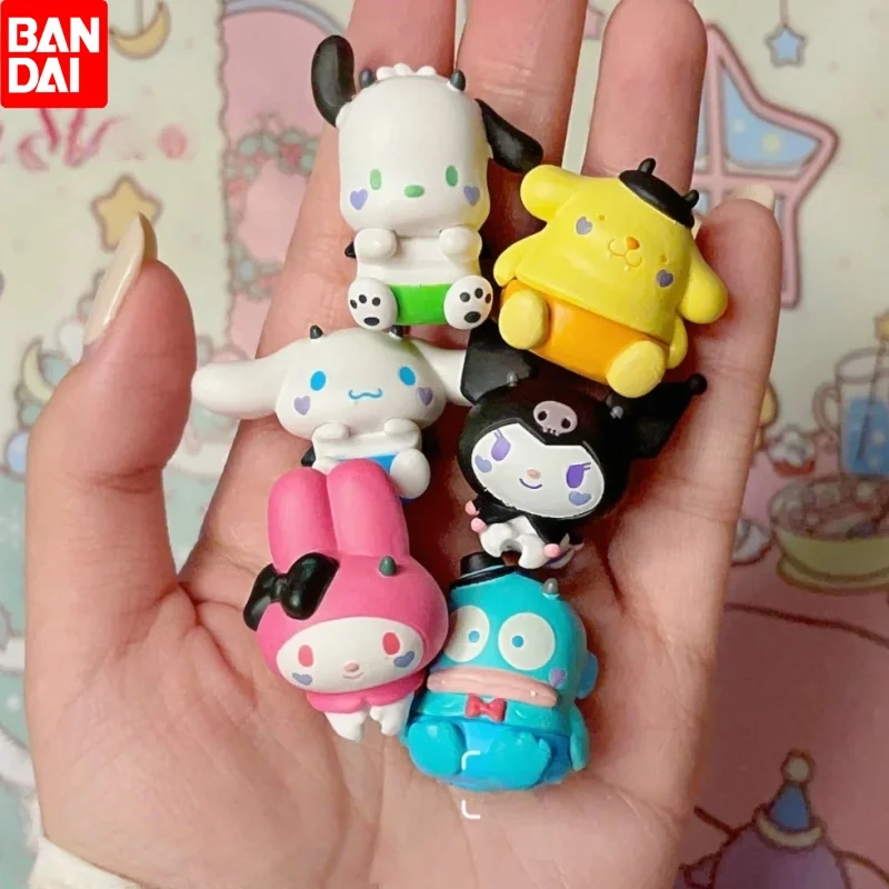

Bandai Sanrio Data Line Action Figures Model Gashapon Doll Melody Kuromi Cinnamoroll Data Cable Accessories Official Genuine Toy