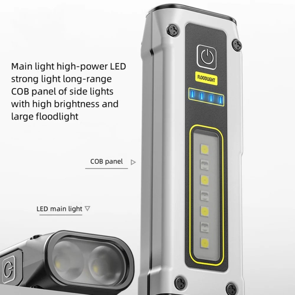 Mini linterna LED multifuncional con carga USB C, portátil, doble fuente de luz con Clip para bolígrafo, lámpara de emergencia, linterna de Camping