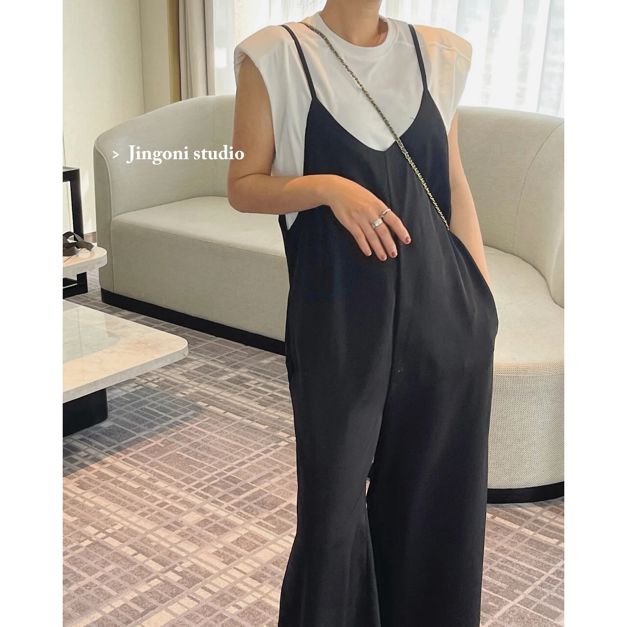 

Y2k Pants 2023 Jumpsuits Women Summer Elegant Vintage Streetwear Chic Baggy Cargo Evening Black Wide Leg Suspender New