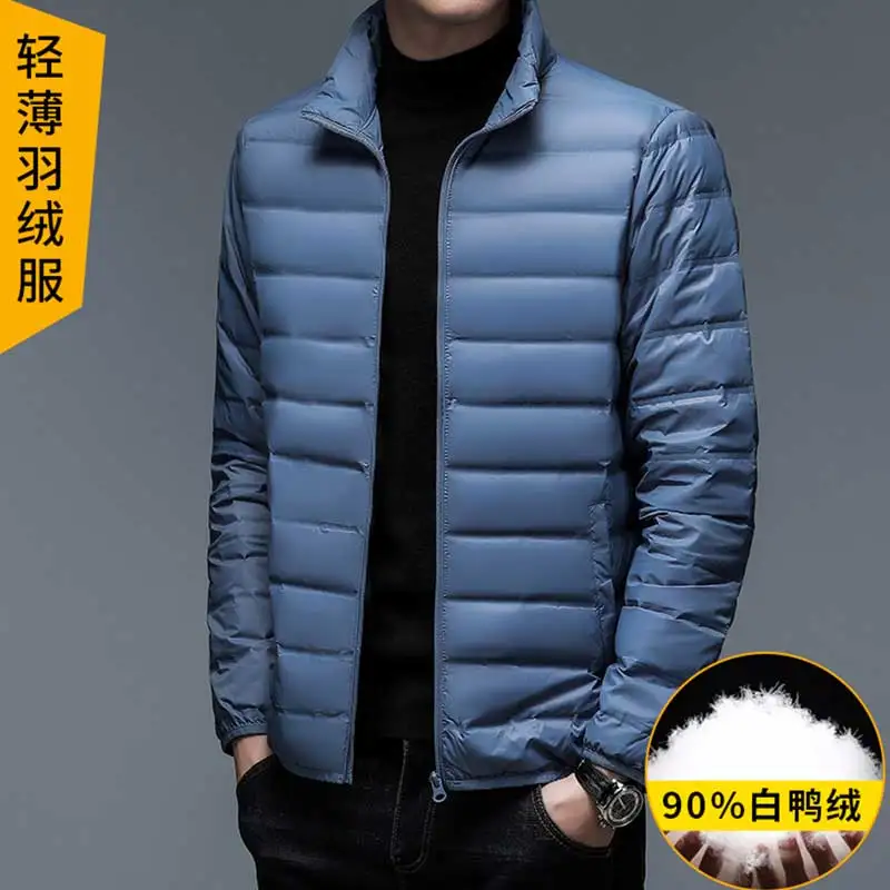 Winter Men Plush Thick Warm Jacket Men Lightweight Down Jacket Men Fashion Classic Casual Down Jacket Male 90% White Duck