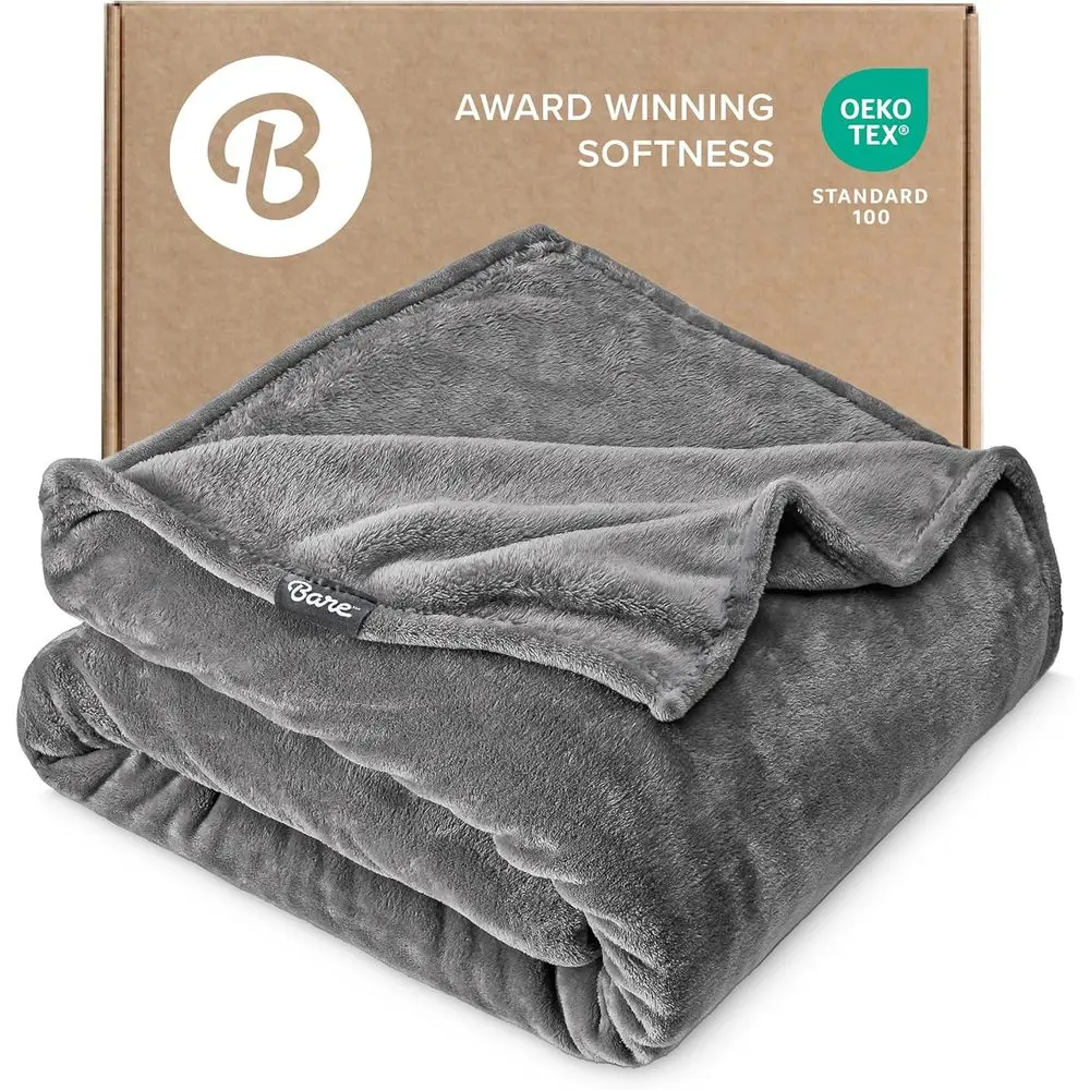 

leece Blanket - ull/Queen - Ultra-Sot Lightweight or Bed, Soa, and Couch - Luxury Microplush - Cozy Warm Blanket (ull/Queen, Gre