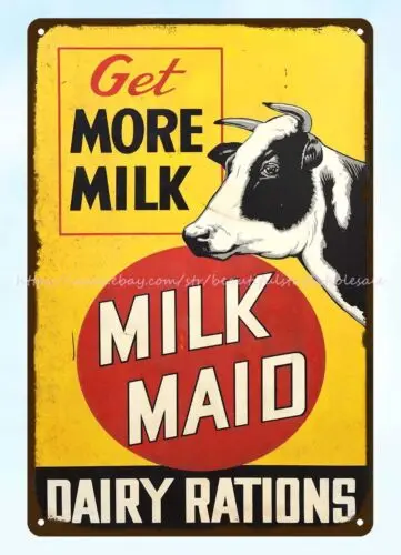 Milk Maid Dairy Rations cow farm metal tin sign beautiful bedroom designs