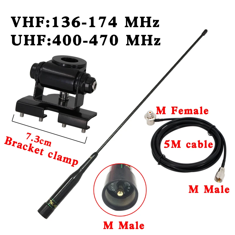 Nagoya NL-R2 VHF UHF Dual Band 144/430 MHz Antenna radio/Flexible Whip PL259 Antenna per Baofeng Motorola ICOM Auto Mobile Radio