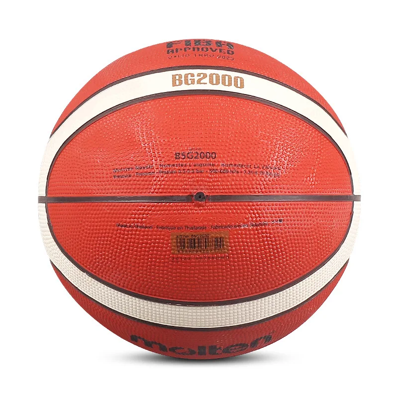 몰텐 BG2000 FIBA 승인 농구공 - 고무 커버 및 부틸 블래더 (야외 경기용, 사이즈 7/6)