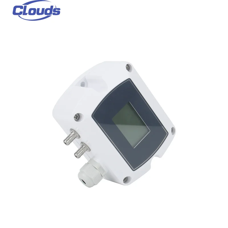 Clouds M12 Connector Micro Gas Differential Transmitter Transducer Hart I2c Rs485 Air Pressure Switch Sensor