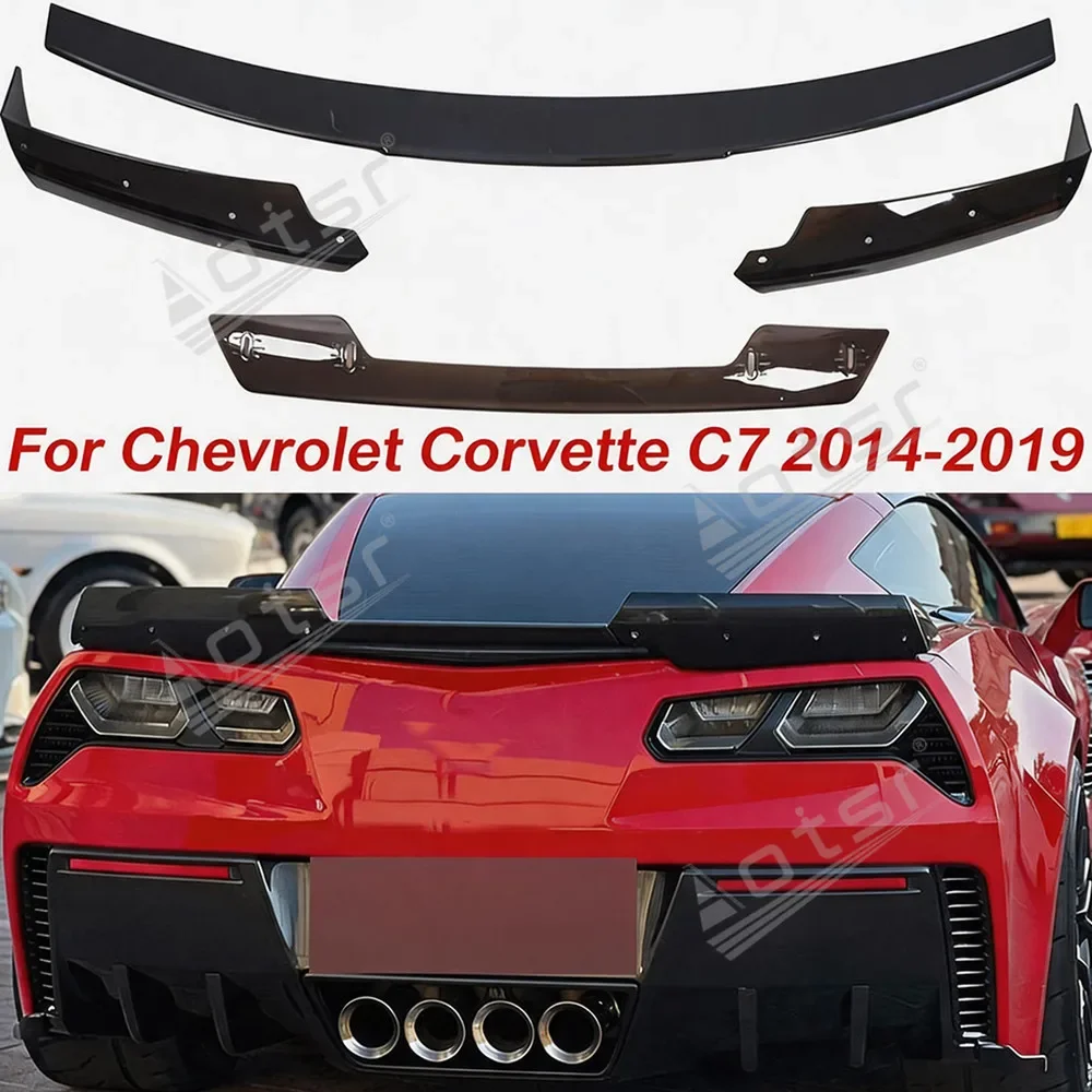 Lizpofly Rear Spoiler Wing For Chevrolet Corvette C7 2014-2019 Aero Racing Style Trunk Lip Exterior Modification
