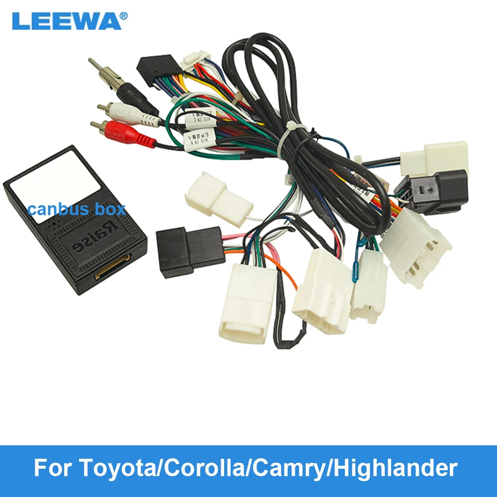 

LEEWA Car 16pin Audio Wiring Harness With Canbus Box For Toyota Corolla Camry Highlander Stereo Installation Wire Adapter