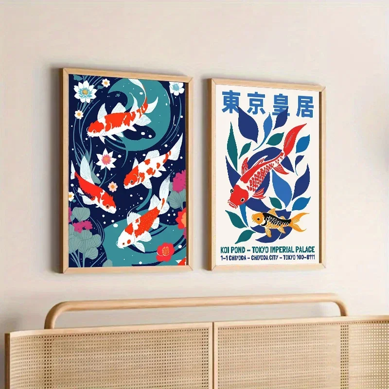 اليابان طوكيو حوض السمك كوي الحيوان قماش المشارك نادي الجاز القط الأخطبوط ورافعة جدار الفن يطبع غرفة المعيشة الحديثة ديكور المنزل الهدايا