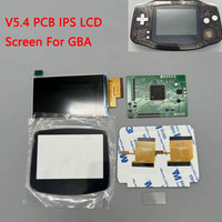 V5.4 PCB IPS LCD Screen  For GBA Cut-free shell No welding Original Size Screen For GBA Highlight Brightness LCD