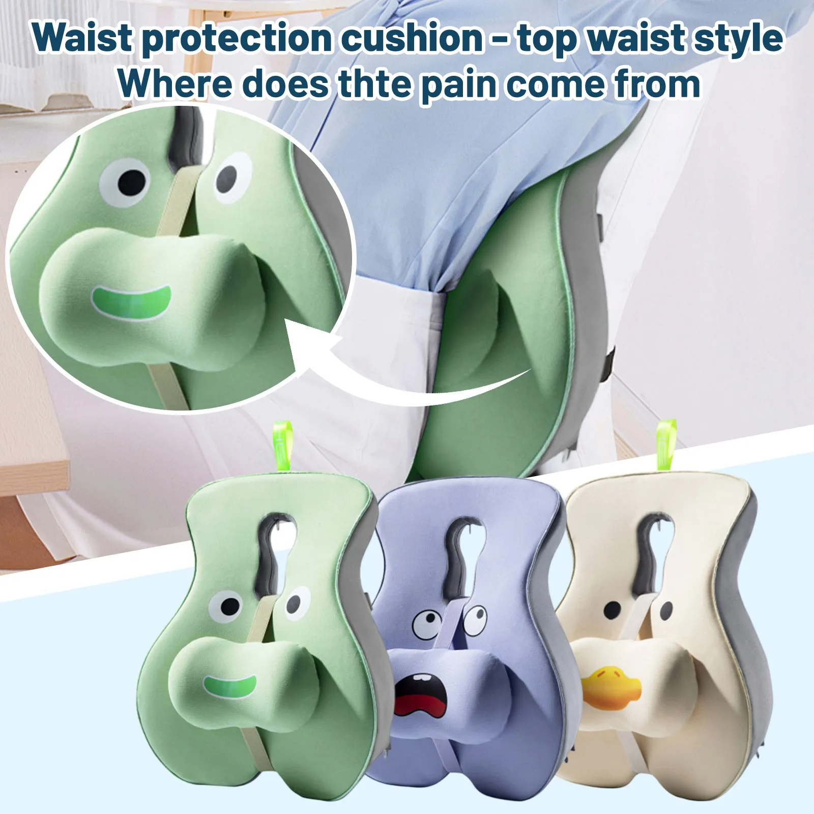 

Memory Foam Lumbar Support Cushion All-Day Comfort,Ergonomic Back Rest Pillow with Adjustable Slider for Car,Wheelchair,Office