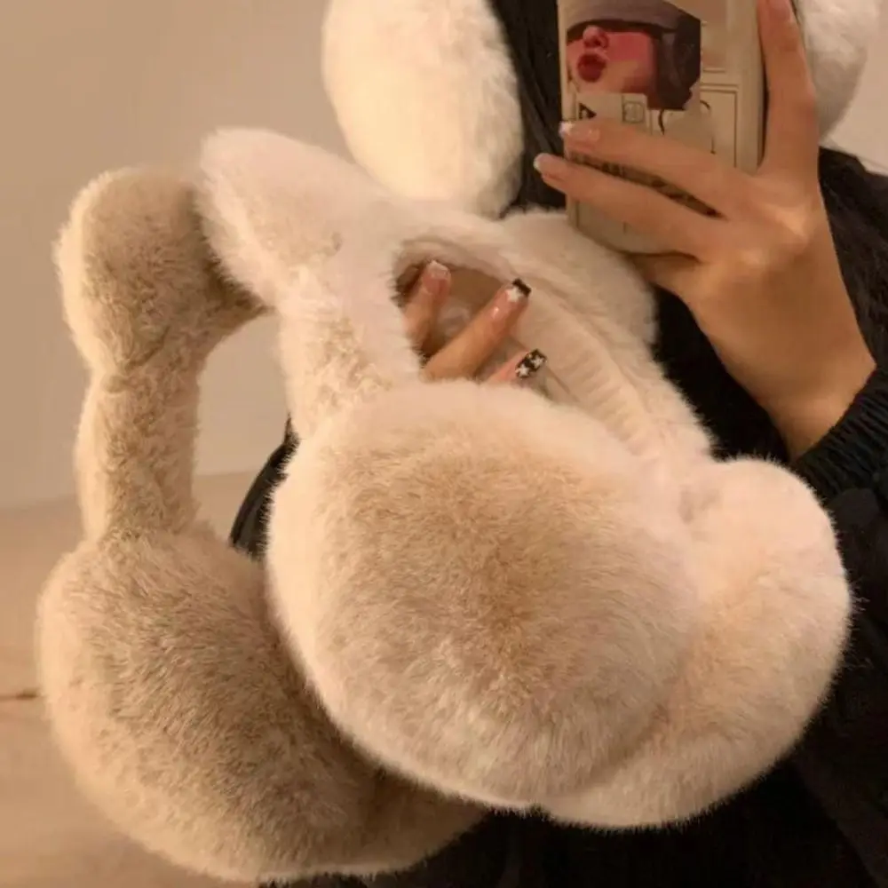 غطاء للأذنين مريح قابل للطي على شكل قطة مقاوم للرياح، غطاء أذن ناعم لطيف وسميك ومرن لتدفئة الأذن في الشتاء، هدايا العيد