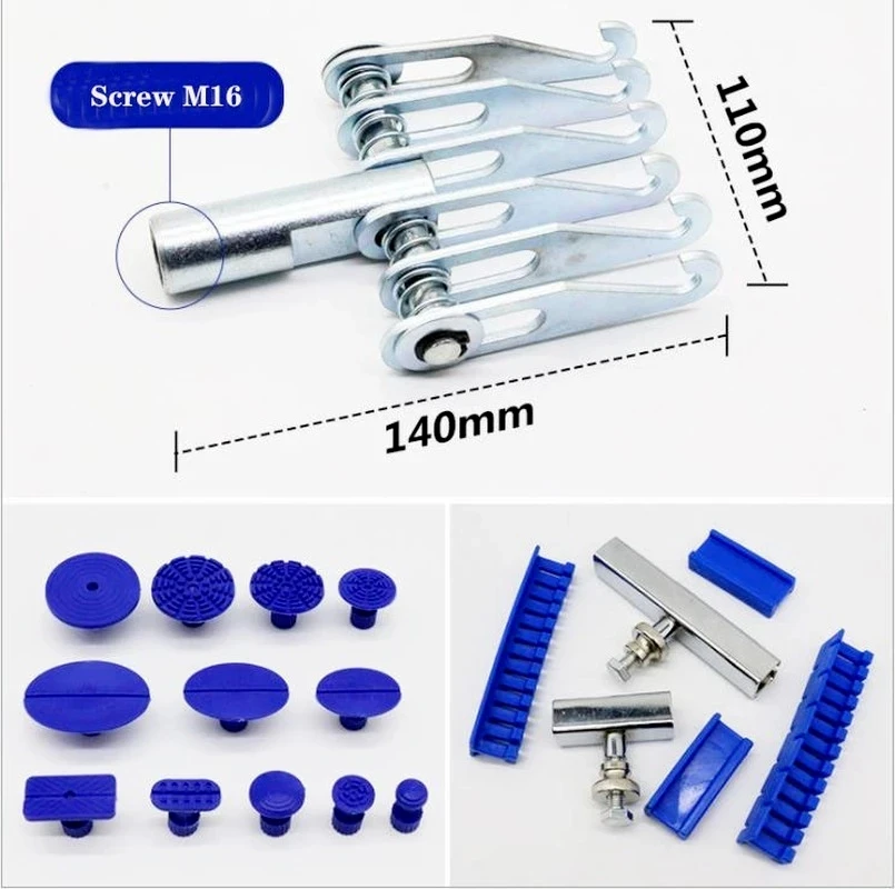 Dent Pull Rod Portable Multi-hook Puller Set Single Leg Leveling Rod Car Repair Point Pull Rod Puller 6 Finger Lifter