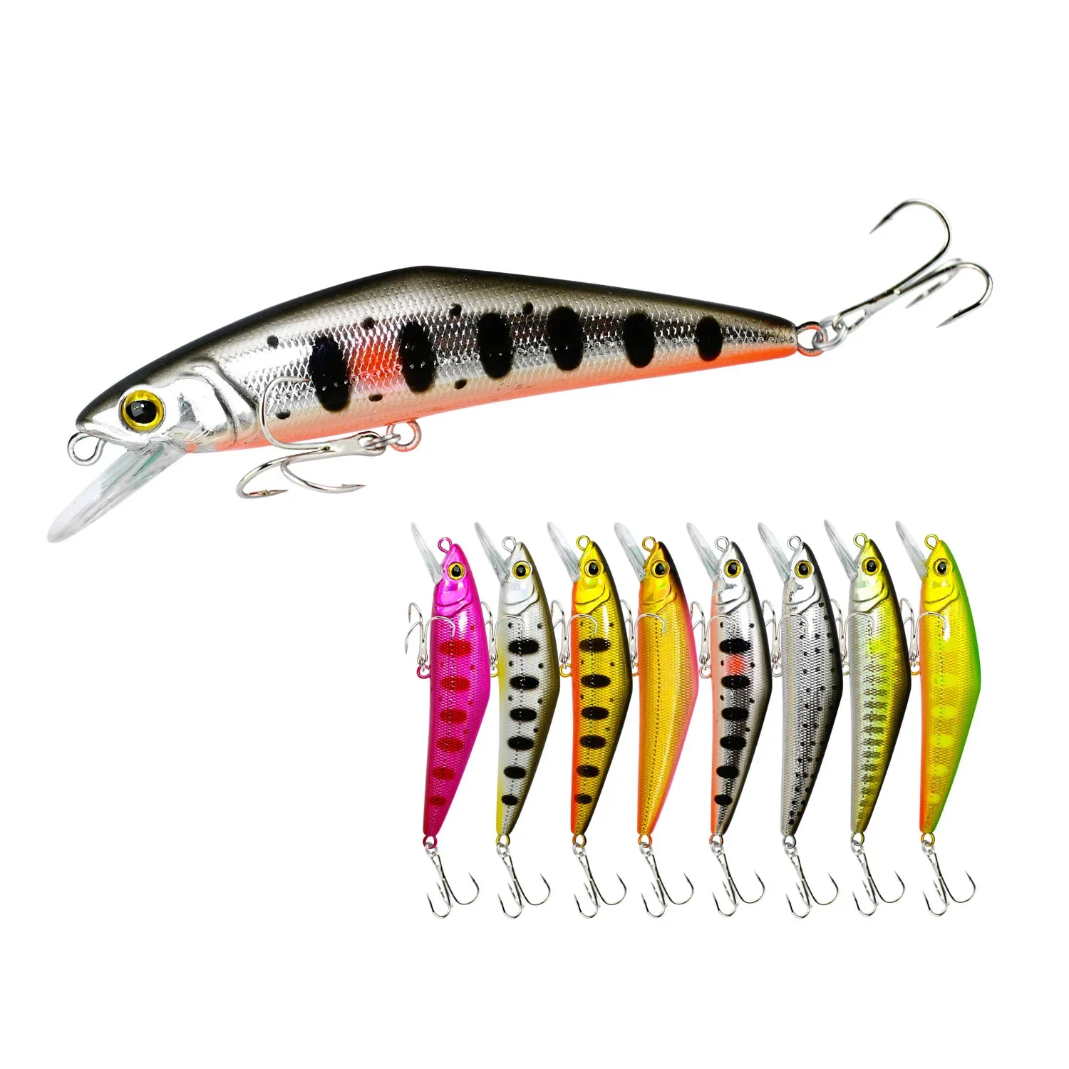 Afishlure Minnow Hard Bait 72mm Trout Fishing Lures Sinking Trebke Hooks Swimbait Hard Lure D Contact Wobblers