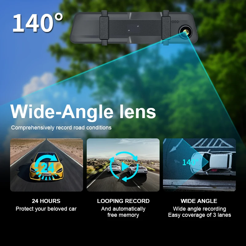 2 كاميرا داش كام 1080P جهاز تسجيل فيديو رقمي للسيارات الجبهة الخلفية للرؤية الليلية مسجل فيديو داشكام شاشة ركن السيارة