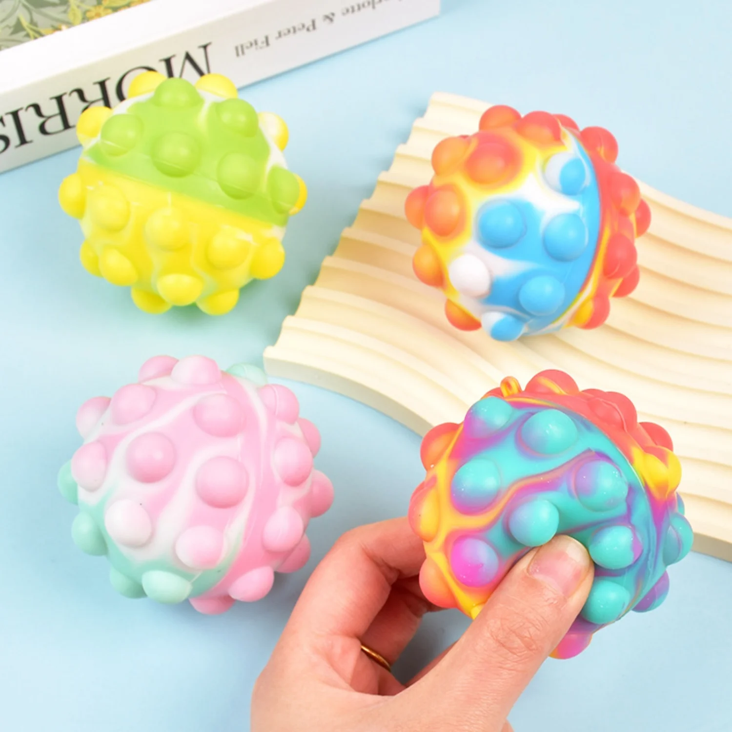 Push Pop Bubble Fidget Sensorisches Spielzeug 3D-Stressbälle für Autismus, Stress, Angst, Klassenzimmerpreise, Studentengeschenke