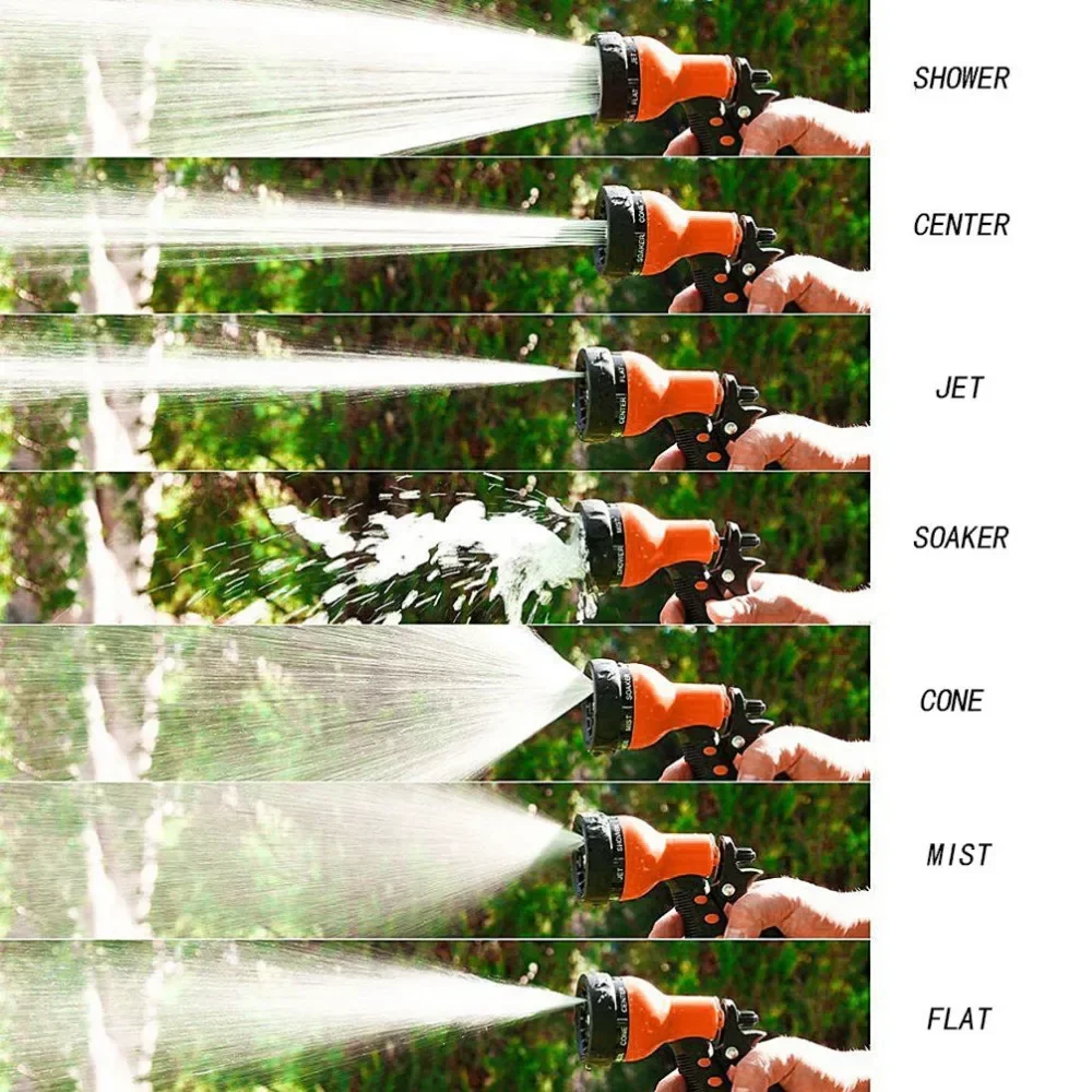 7 Watering Pattern Garden Hose Nozzle Sprayer Lightweight High Pressure Washer Sprinklers for Home Outdoor Pets