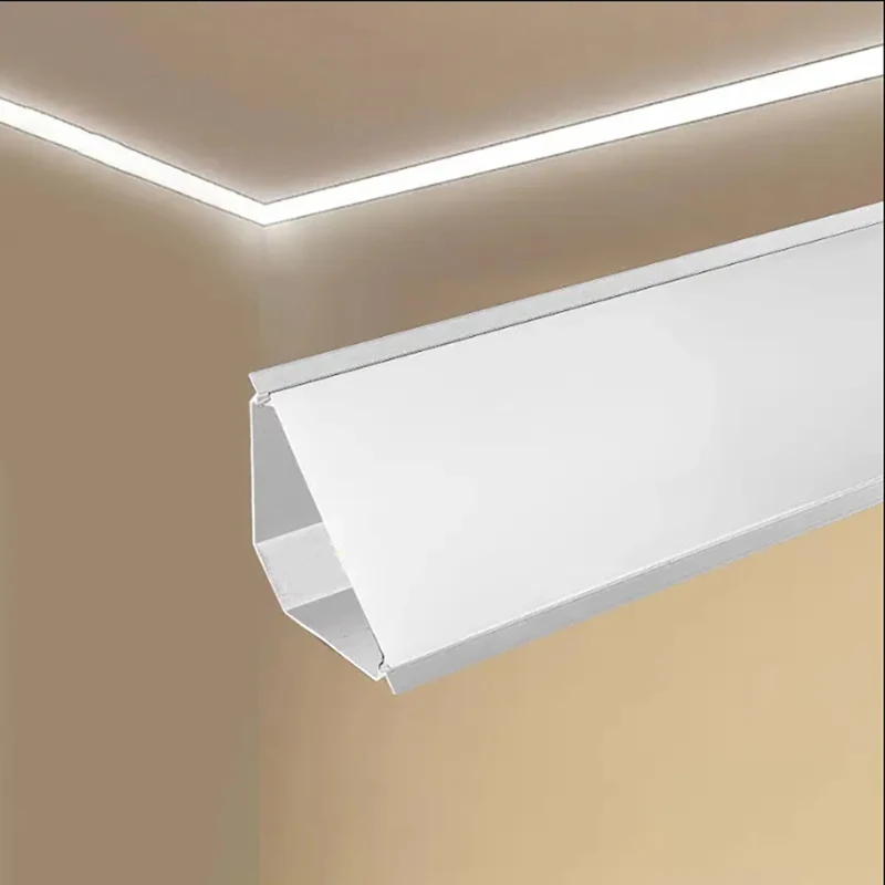 Led Aluminum Profile Light Wall Washing Lighting Gypsum Linear Corner Luminous Top Corner Strip Ceiling Bedroom Decor Profile