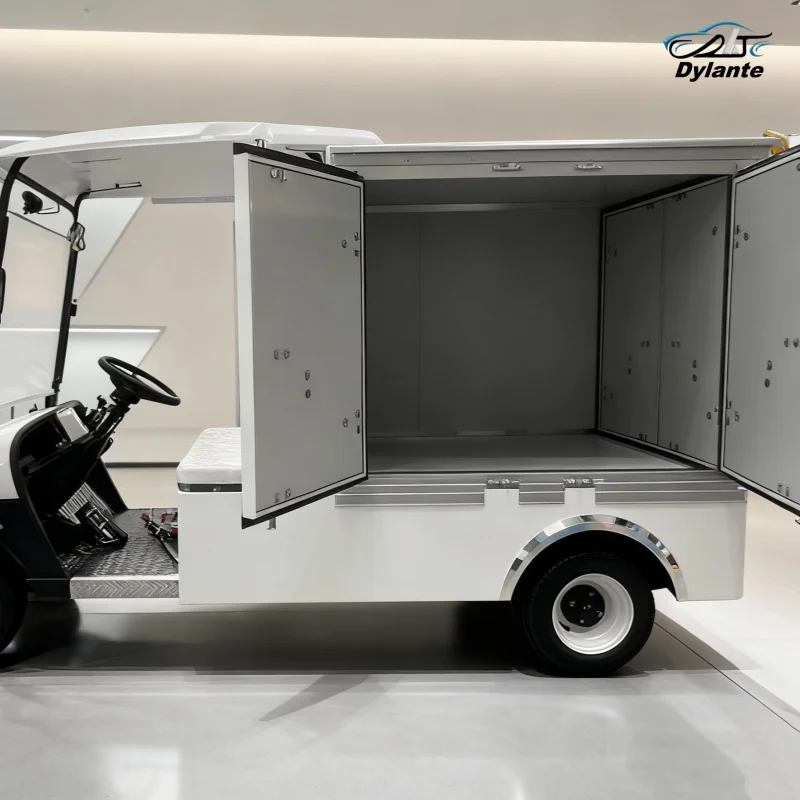 عربة جولف كهربائية سيارة إسعاف بالجملة مع بطارية ليثيوم للفندق والمستشفى مع صندوق البضائع الخلفي