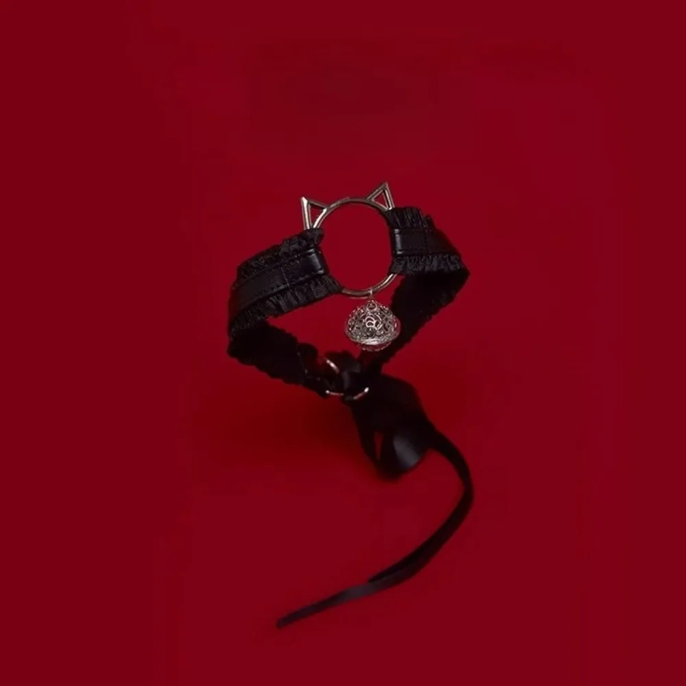 Elegant Collarbone Choker Necklace Cat Bell with Leash Ring Discreet Day Collar for BDSM Play Fashion Jewelry Sex Toy Men Women