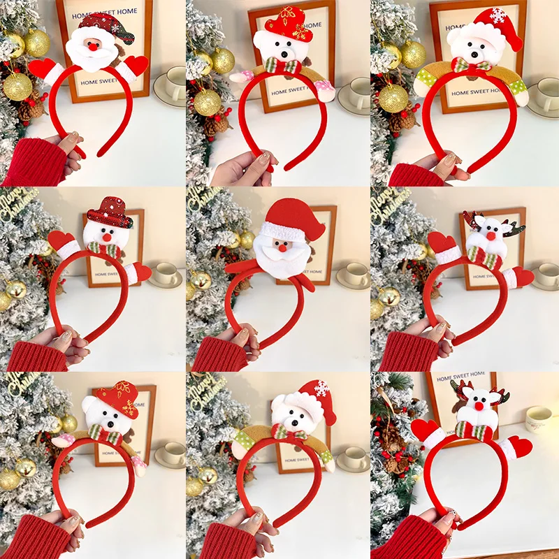 คริสต์มาสอุปกรณ์เสริมผมน่ารักการ์ตูน Santa Claus Antler Hairband สําหรับหญิงสาวน่ารักปาร์ตี้แถบคาดศีรษะผมผม Hoop