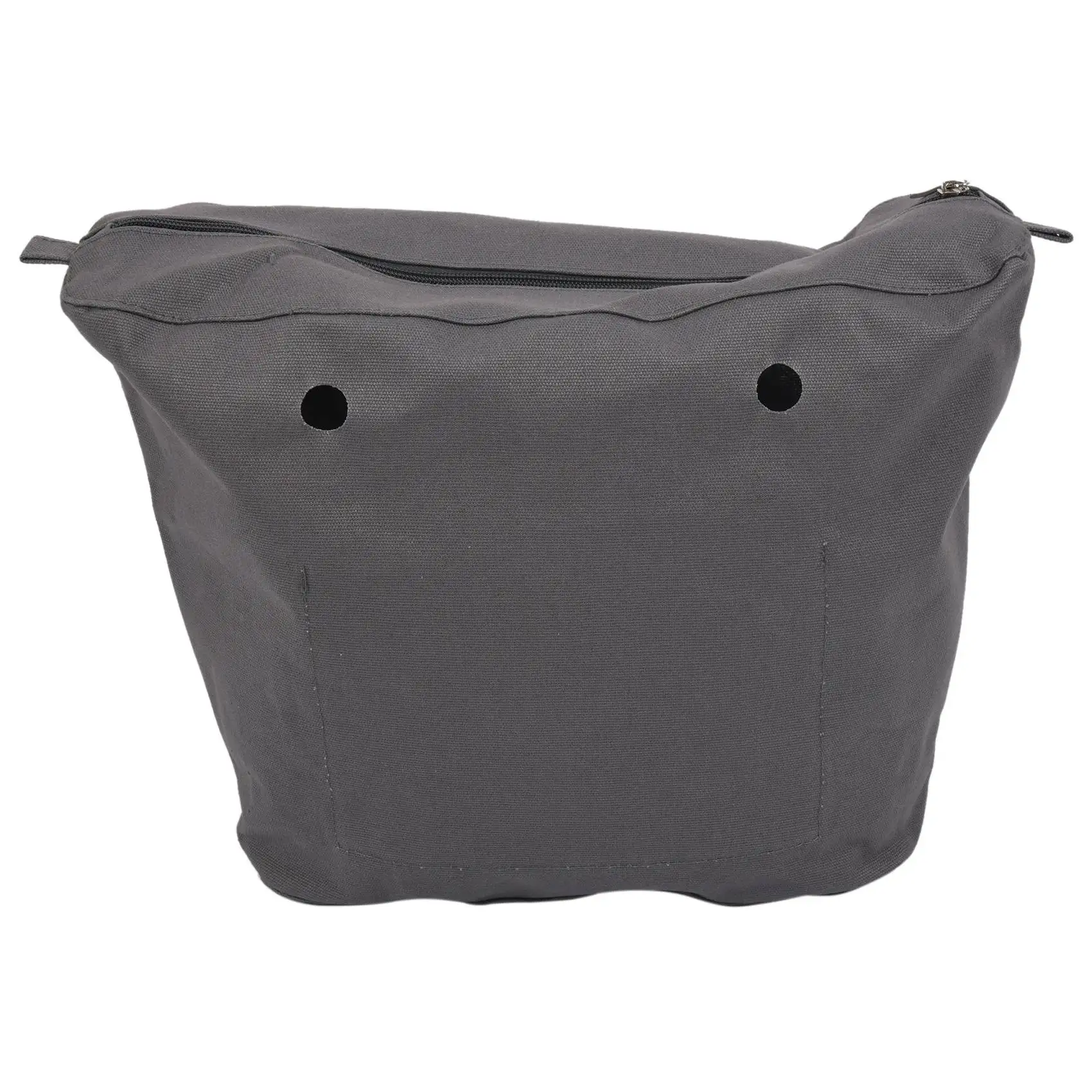 Waterproof Solid Canvas Insert Inner Lining Insert Zipper Pocket for Obag O Bag Handbag Bag Deep Gray