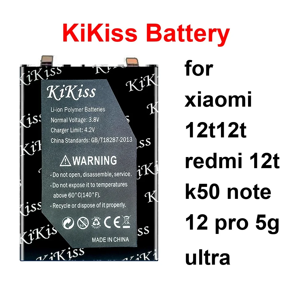 

Аккумулятор для мобильного телефона с быстрой зарядкой BM5G BM5J BP4K 5700-6000 мАч для Xiaomi 12T/12T Redmi 12T/K50/Note 12 Pro 5G Ultra