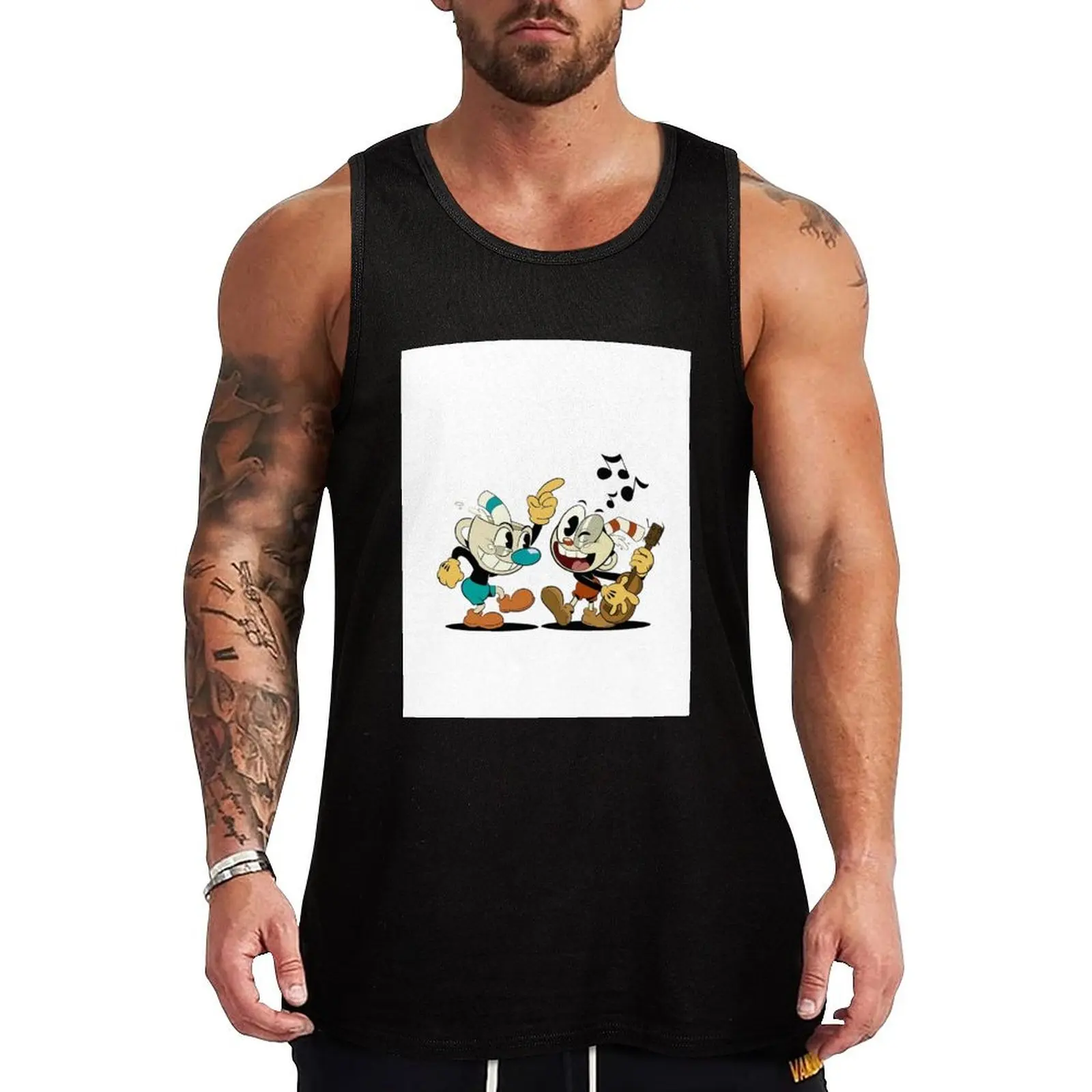 

The Cuphead Show Tank Top man vest Male clothes sleeveless gym shirts male